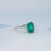 Emerald And Triangle Cut Trio Engagement Ring Rings