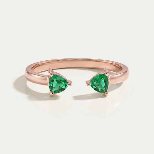 Trillion Gemstone Open Cuff Ring Rings