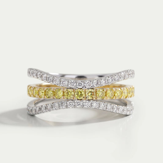 Cluster Round Triple Shank Diamond Party Wear Ring