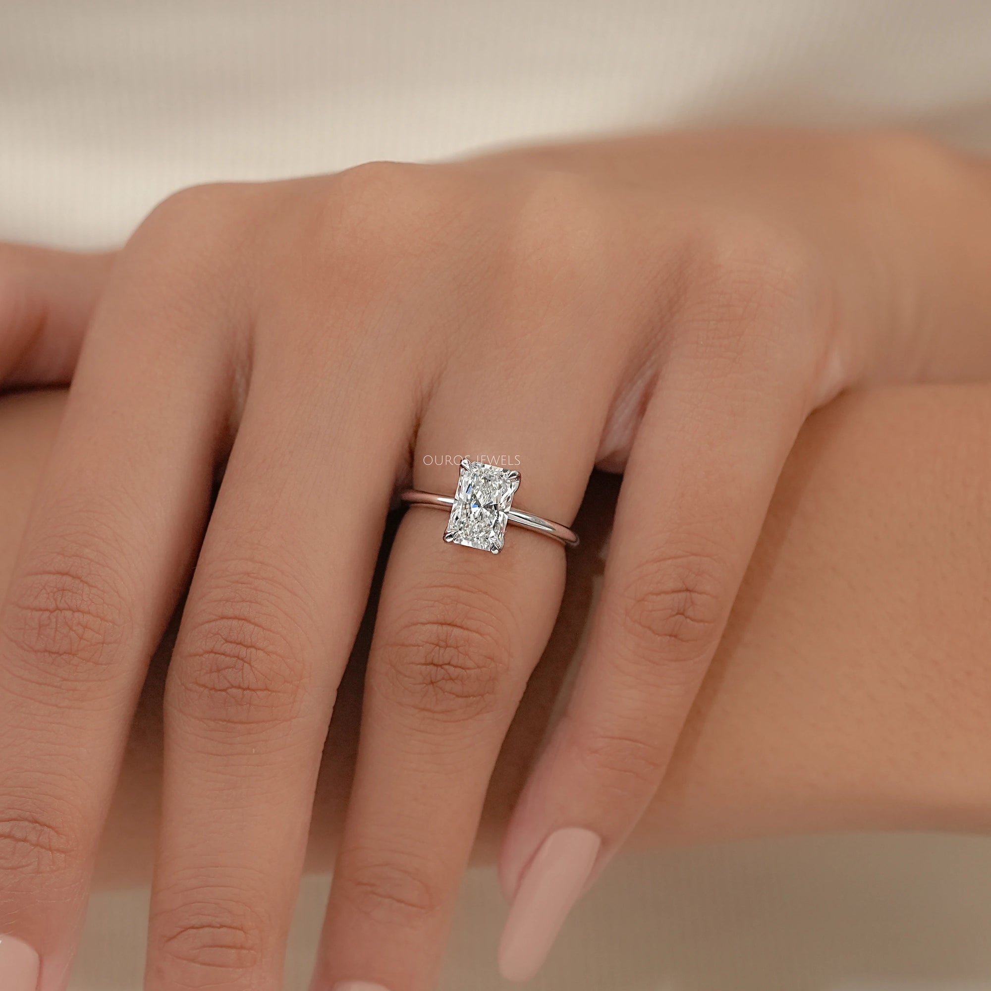 Radiant Lab Diamond Tulip Basket Solitaire Ring