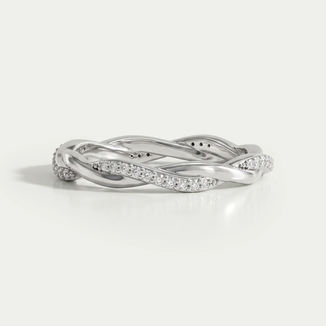 Twisted Infinity Round Diamond Eternity Band Ring