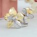 Vintage Floral Style Two Tone Round Diamond Wedding Ring