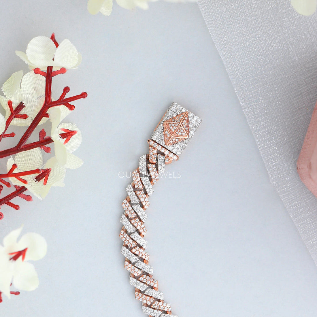 Two Tone Round Cut Miami Cuban Bracelet