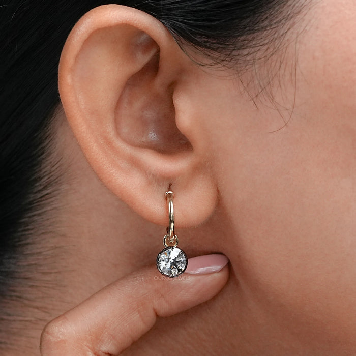 Old European Round Cut Lab Diamond Lever Back Earrings Earrings