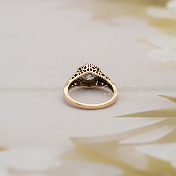 Vintage Old European Round Cut Art Deco Engagement Ring Ring