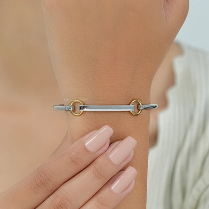 White Gold Linked Bangle