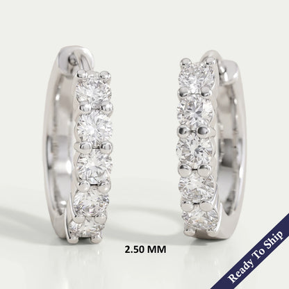 Round Lab Diamond Hoop Earrings Earrings