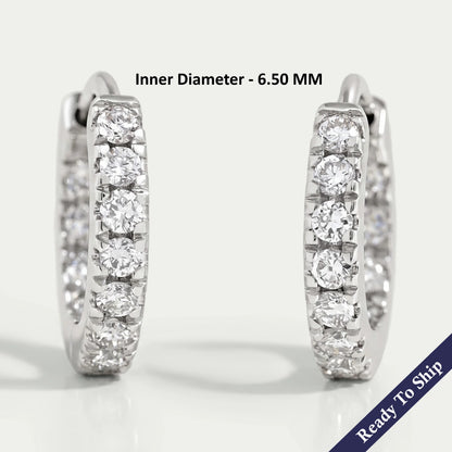 Lab Grown Round Cut Diamond Hoop Earrings Earrings