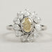 Yellow Oval Bezel Set Diamond With Pear Halo Ring