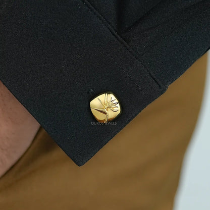 Yellow Gold Cufflink For Men's