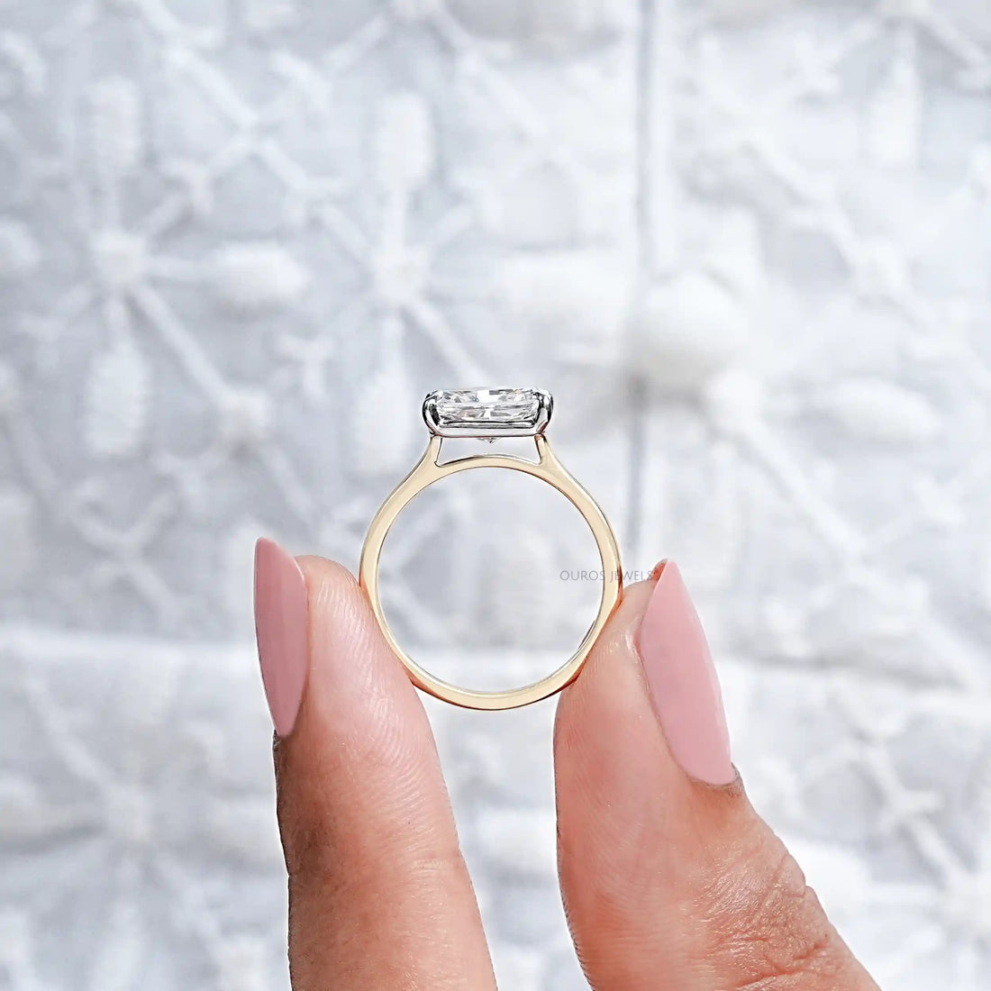 East West Radiant Cut Solitaire Ring Ring