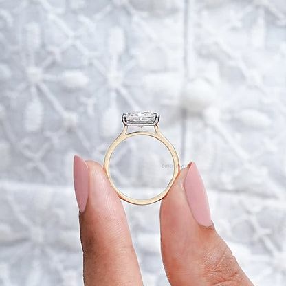 East West Radiant Cut Solitaire Ring Ring