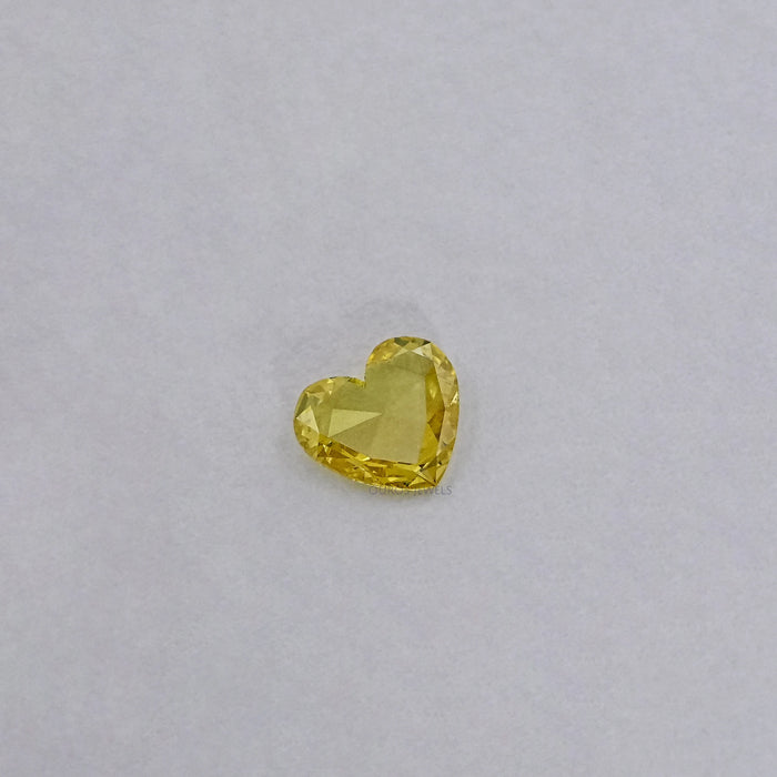 Yellow Heart Rose Cut Lab Grown Diamond