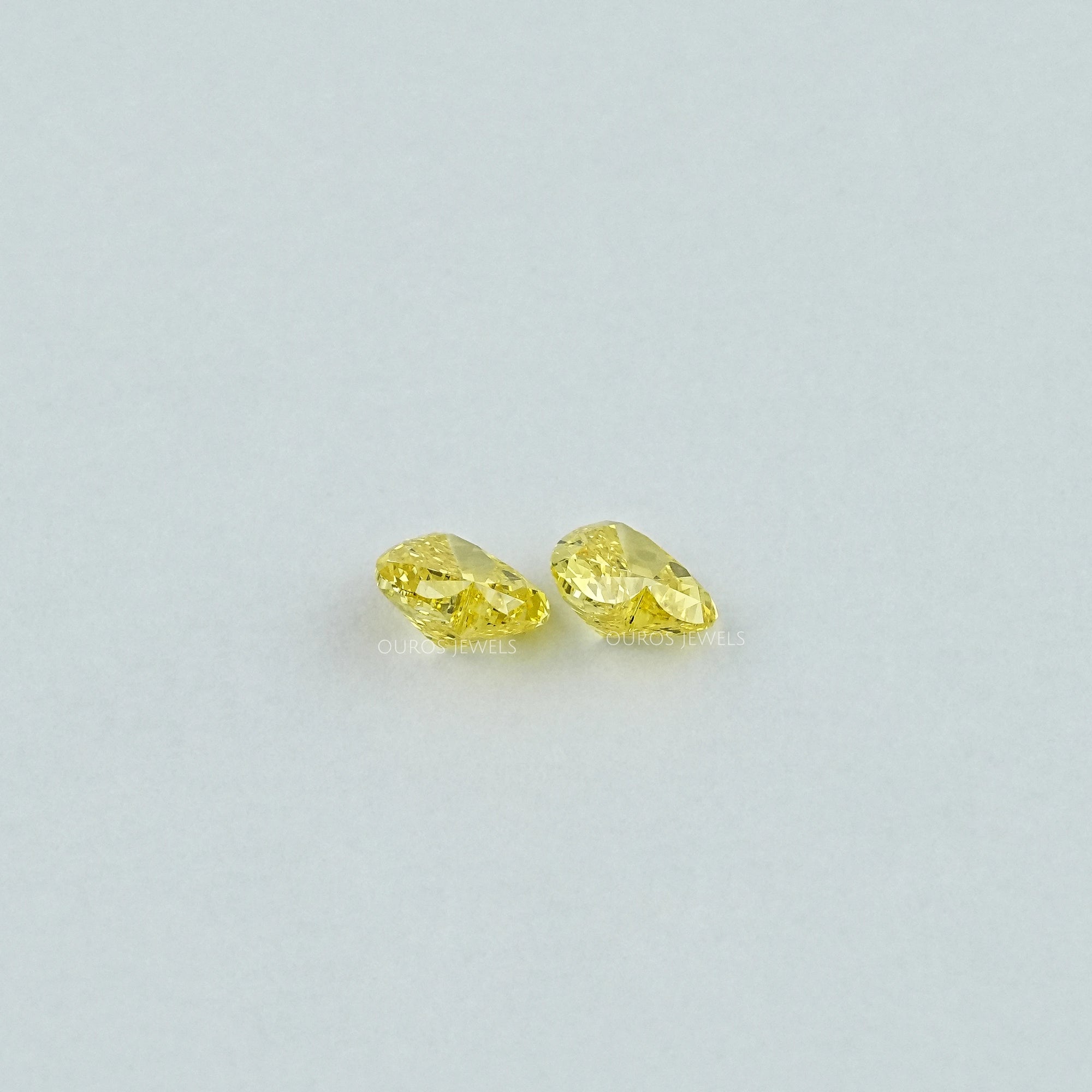 Yellow Heart Lab Grown Diamond Matching Pair Loose