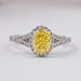 Yellow Oval Diamond Halo Split Shank Engagement Ring
