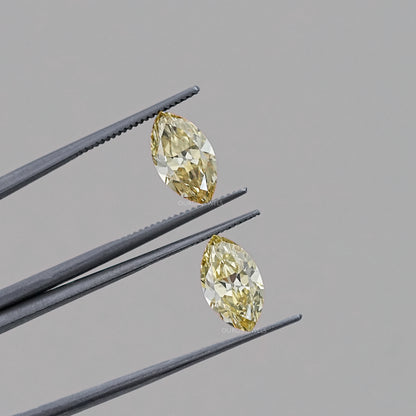 Old Mine Marquise Cut Lab Grown Diamond - Fancy Intense Yellow Loose