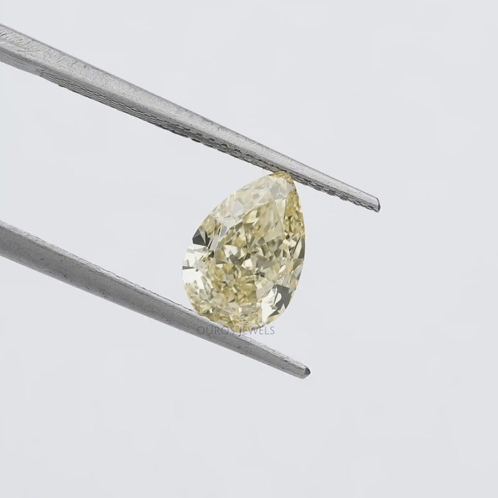 2.15 Carat Yellow Pear Cut Lab Diamond