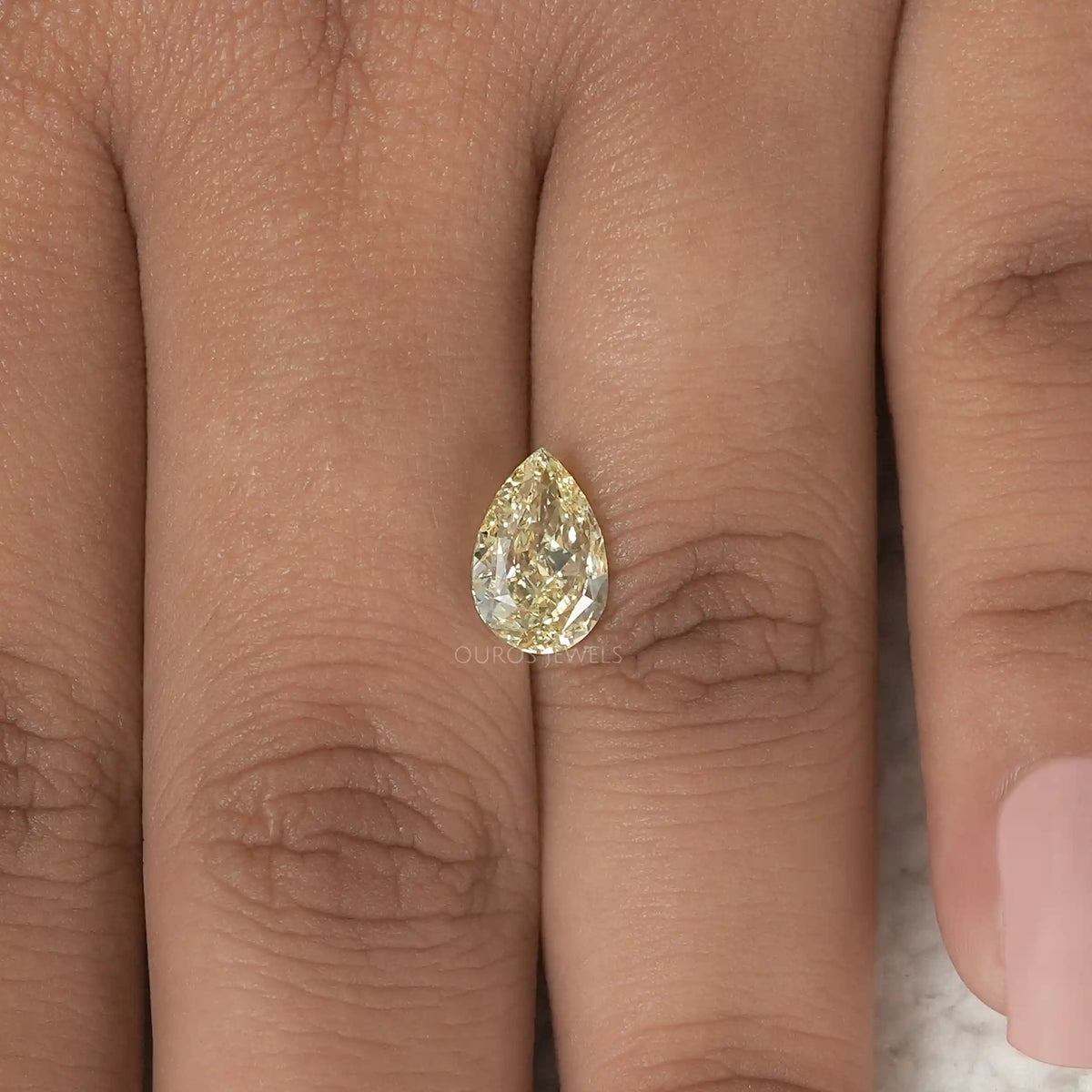 2.15 Carat Yellow Pear Cut Lab Diamond