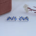 Sapphire Baguette And Round Diamond Drop Earrings