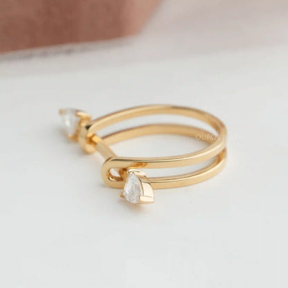 2 Stone Arrow Cut Lab Grown Diamond Ring