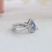 Blue Pear Cut Halo Accent Diamond Engagement Ring