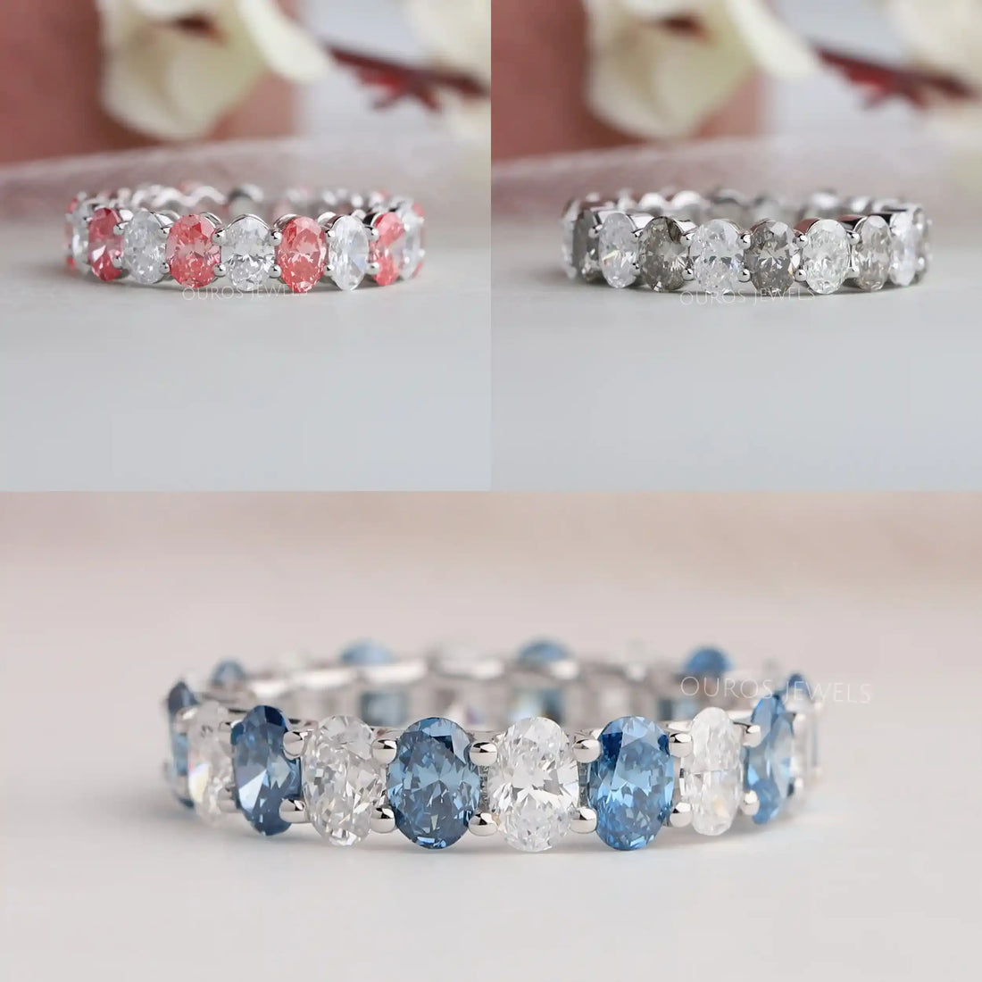 Oval Cut Lab Grown Diamond Full Eternity Wedding Band Ring