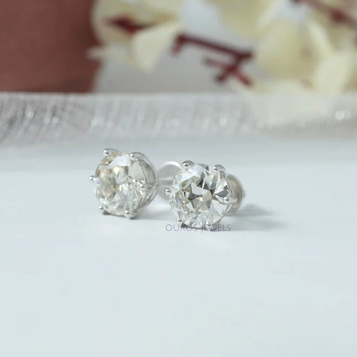 Old European Round Diamond Earrings Studs Earring