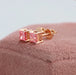 Pink Princess Cut Solitaire Stud Earrings