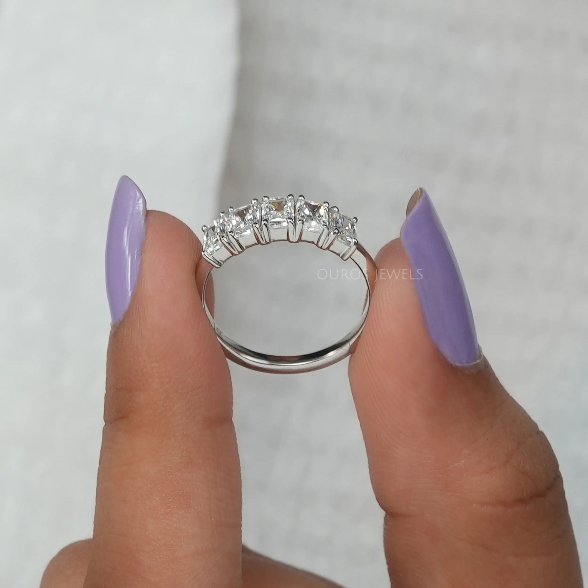 Five Stone Radiant Cut Lab Grown Diamond Ring Rings