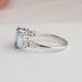 Blue Emerald Cut Lab Diamond Engagement Ring