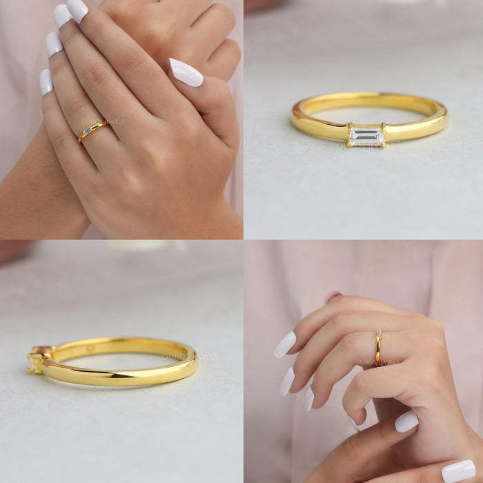 Baguette Cut Solitaire Ring