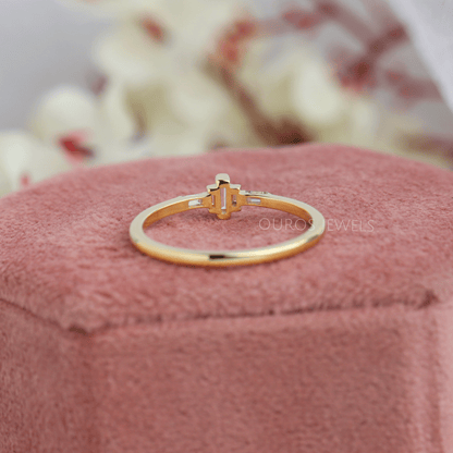 Baguette Cut Lab Diamond Dainty Ring