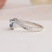 Blue Heart Cut Solitaire Accent Diamond Ring