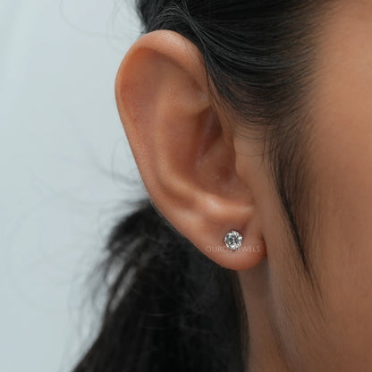 Single Round Lab Grown Diamond Stud Earrings