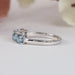 5 Stone Blue Cushion Diamond Ring