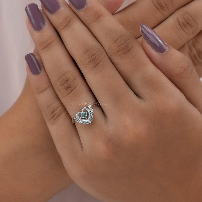 Heart Shape Cushion Diamond Dainty Ring
