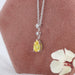 Yellow Pear Cut Three Stone Diamond Pendant Necklaces