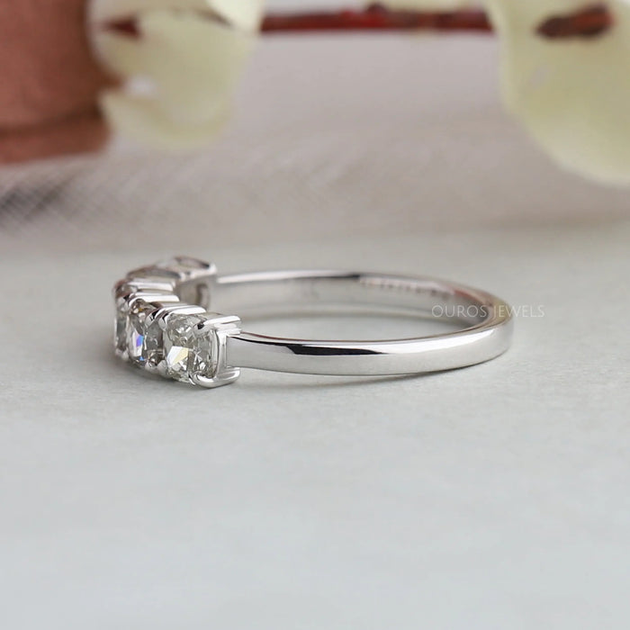 Olive Cushion Cut Wedding Band