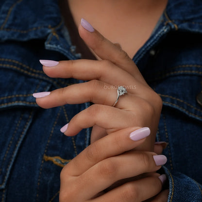 Round Cluster Diamond Wave Ring