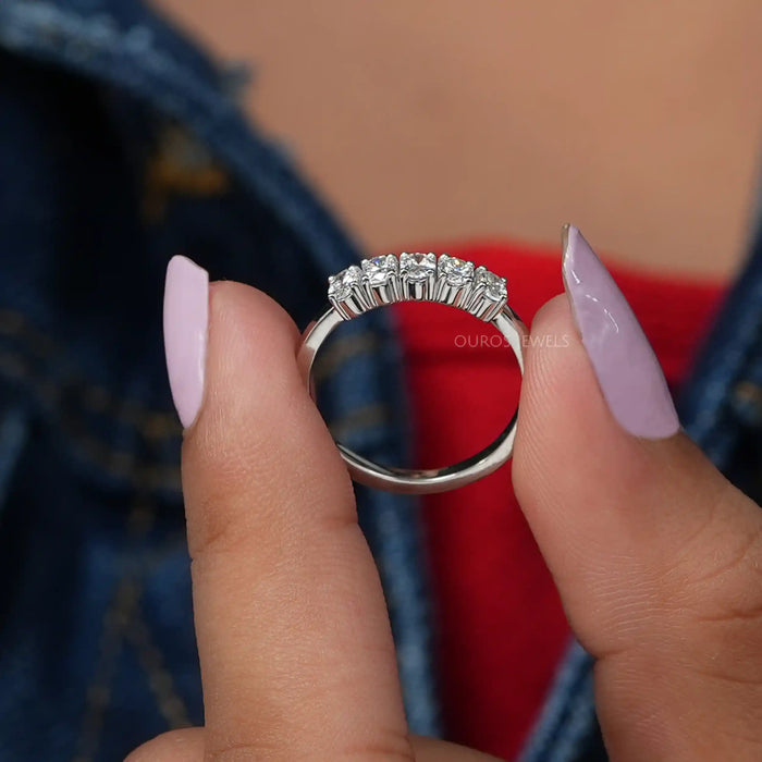 Five Stone Oval Diamond Wedding Ring