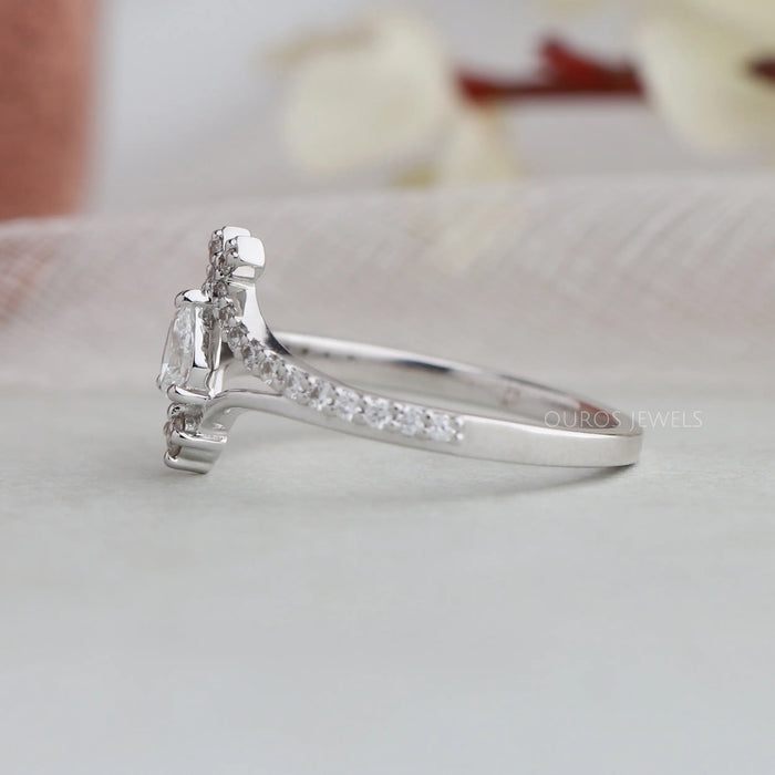 Pear Diamond Enhancer Curved Style Ring