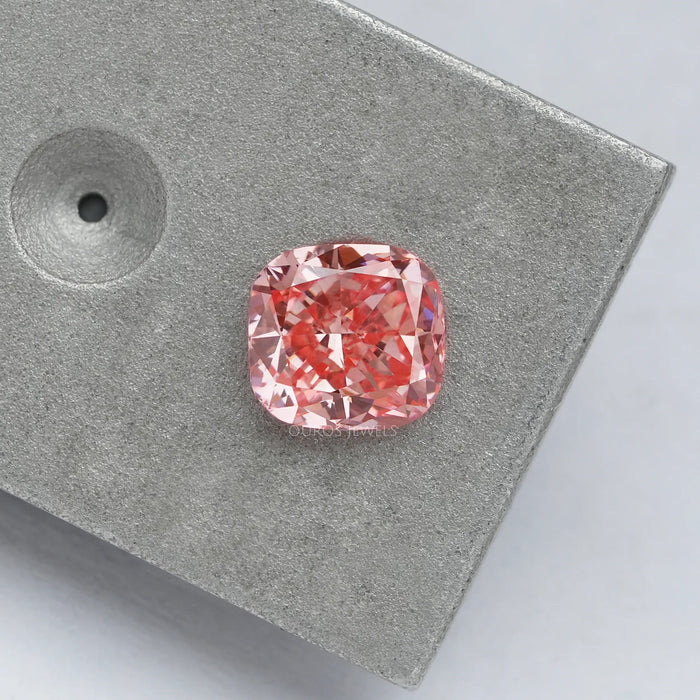 0.60 Carat Pink Cushion Cut Lab Grown Diamond Loose
