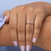 Pink Princess Cut Curved Dainty Ring