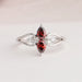 Fancy Red Pear Cluster Diamond Dainty Ring