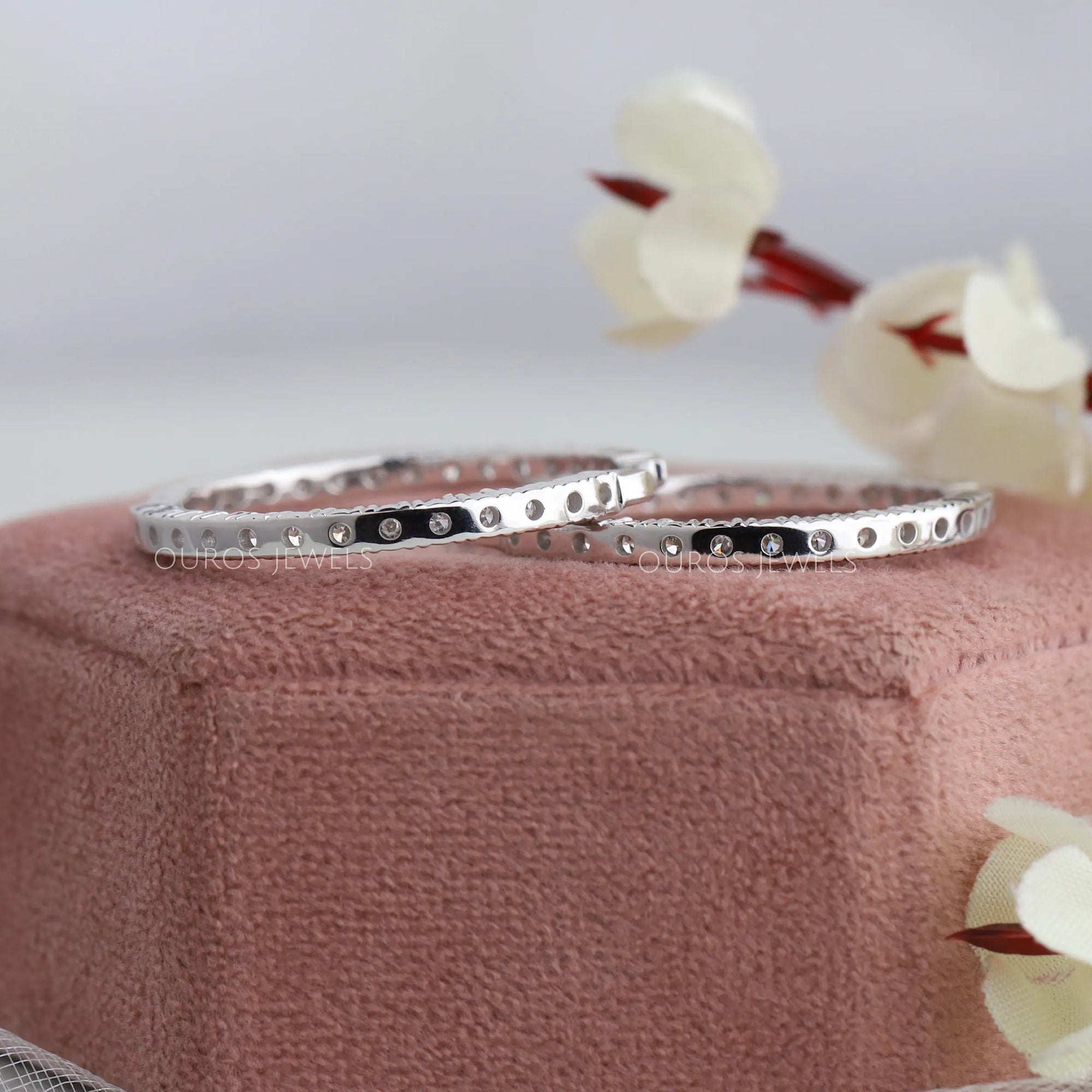 Round Diamond Inside Out Hoop Earrings Earring
