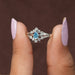 Blue Pear Cut Split Shank Wedding Ring