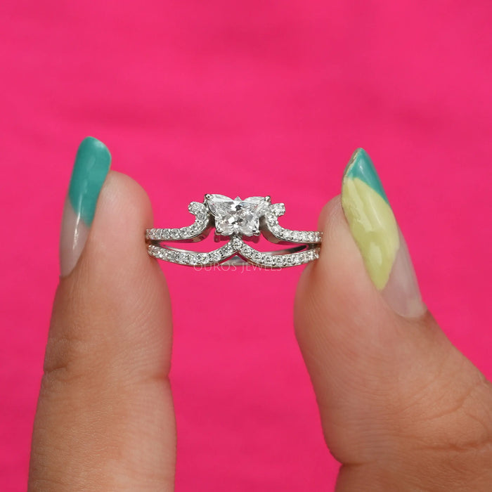 Butterfly Diamond Crown Style Dainty Ring