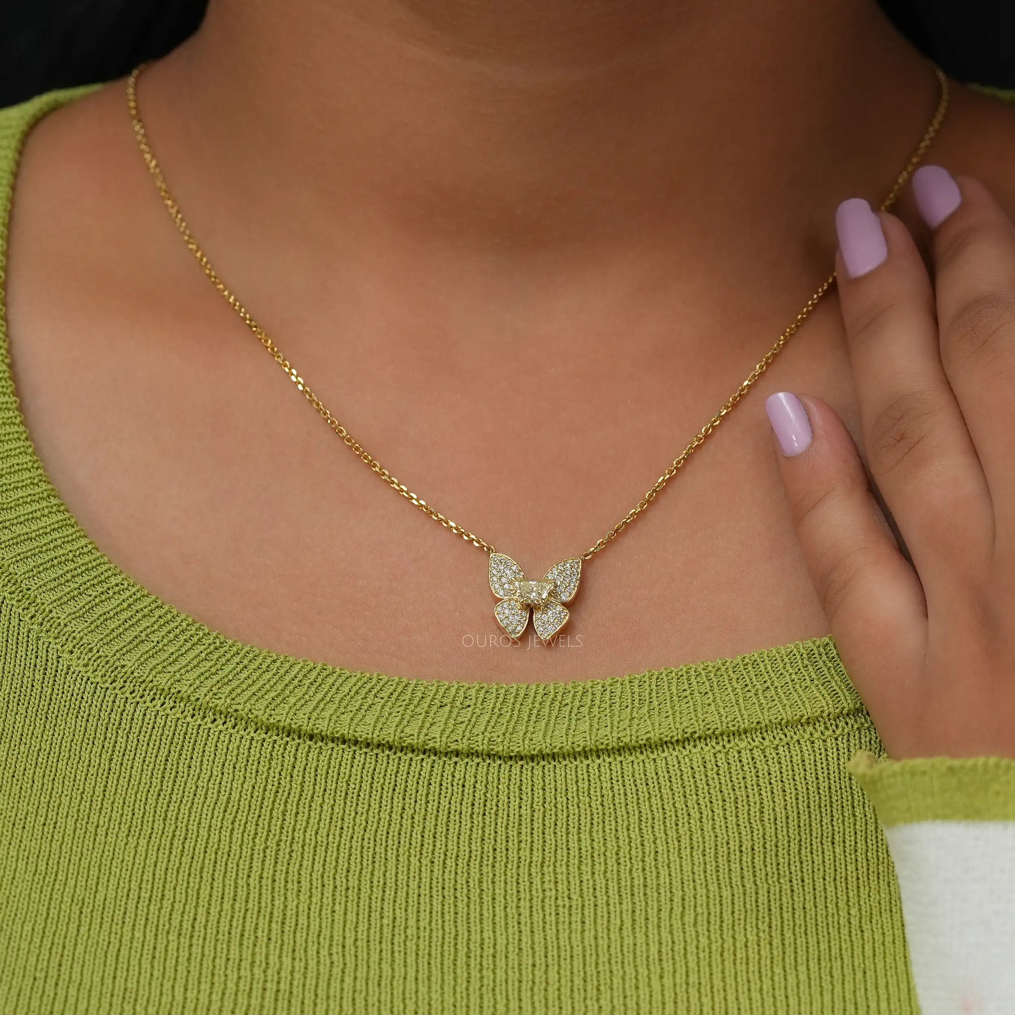 Butterfly Cut Lab Grown Diamond Necklace