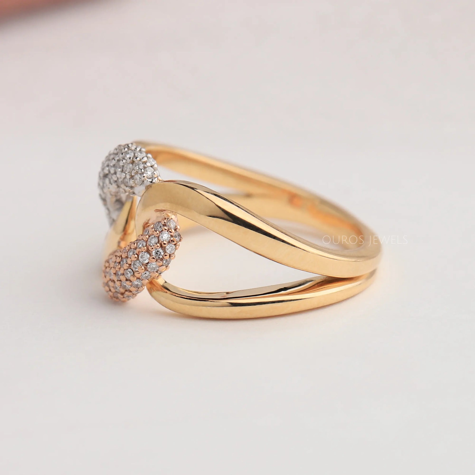 Round Cuban Link Diamond Ring