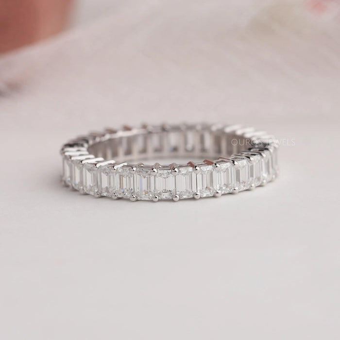 Emerald Cut Full Eternity Wedding Band